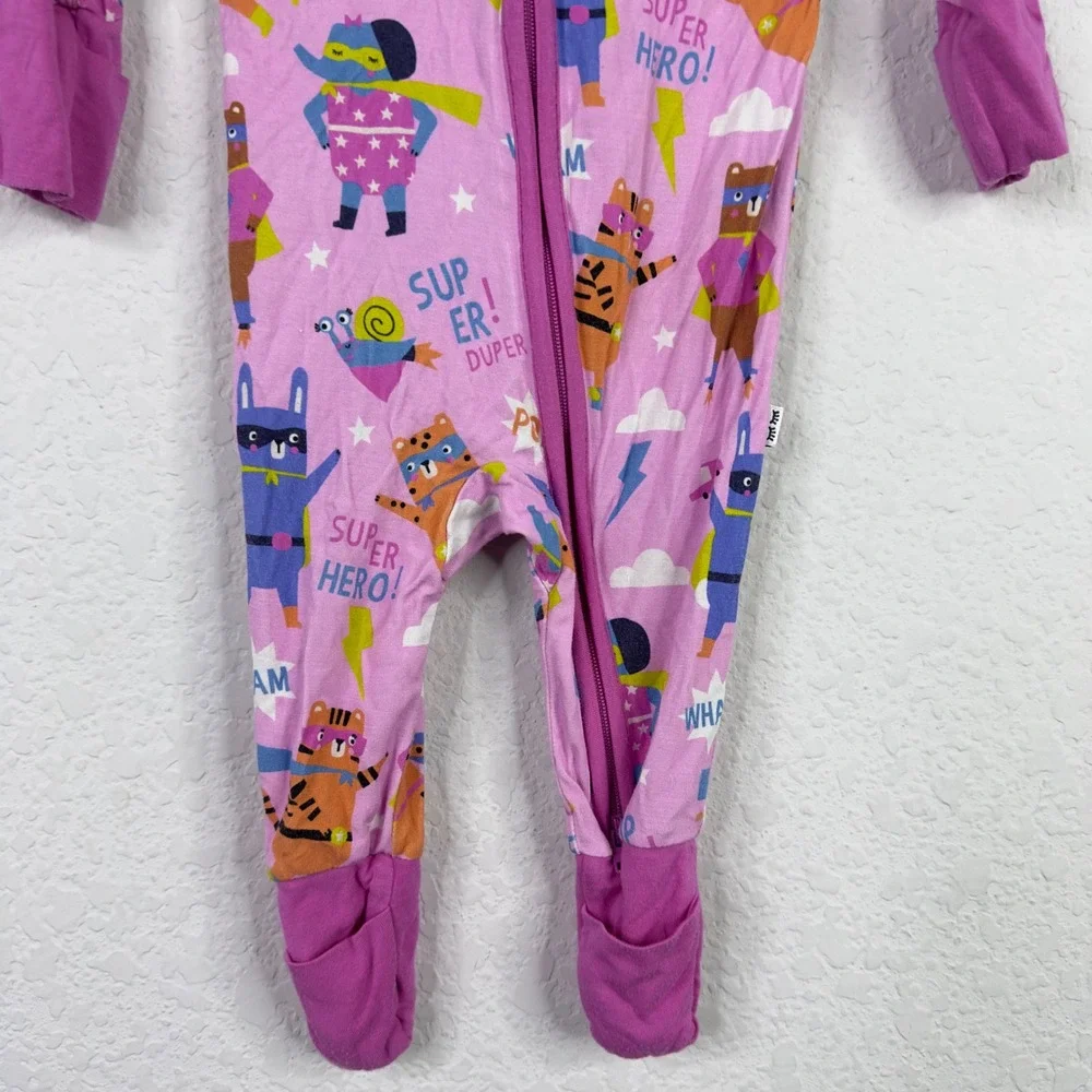 Little Sleepies Milkberry 2PC Pajama Bundle NB 0-3M Bamboo Superhero Leopard‎